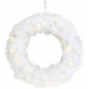 Feather Batteridriven Krans 35cm LED Vit Inomhus