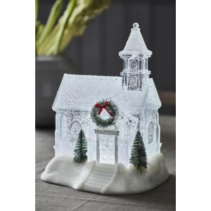 Chapelle Batteridriven Dekoration 23cm Vit