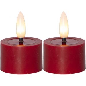 LED Värmeljus 2-pack Flamme Flow Röd
