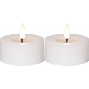LED Värmeljus 2-pack Flamme Flow Vit