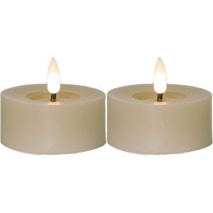 LED Värmeljus 2-pack Flamme Flow Beige