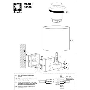 Menfi Vägglampa Krom / Opalvit