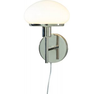 New August Vägglampa Silver / Vit