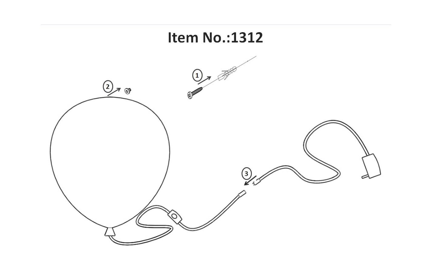 Balloon Vägglampa 35cm LED 6W Grå