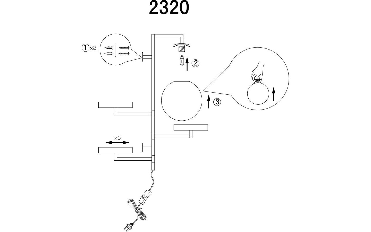 Reservglas till Astoria Vägglampa