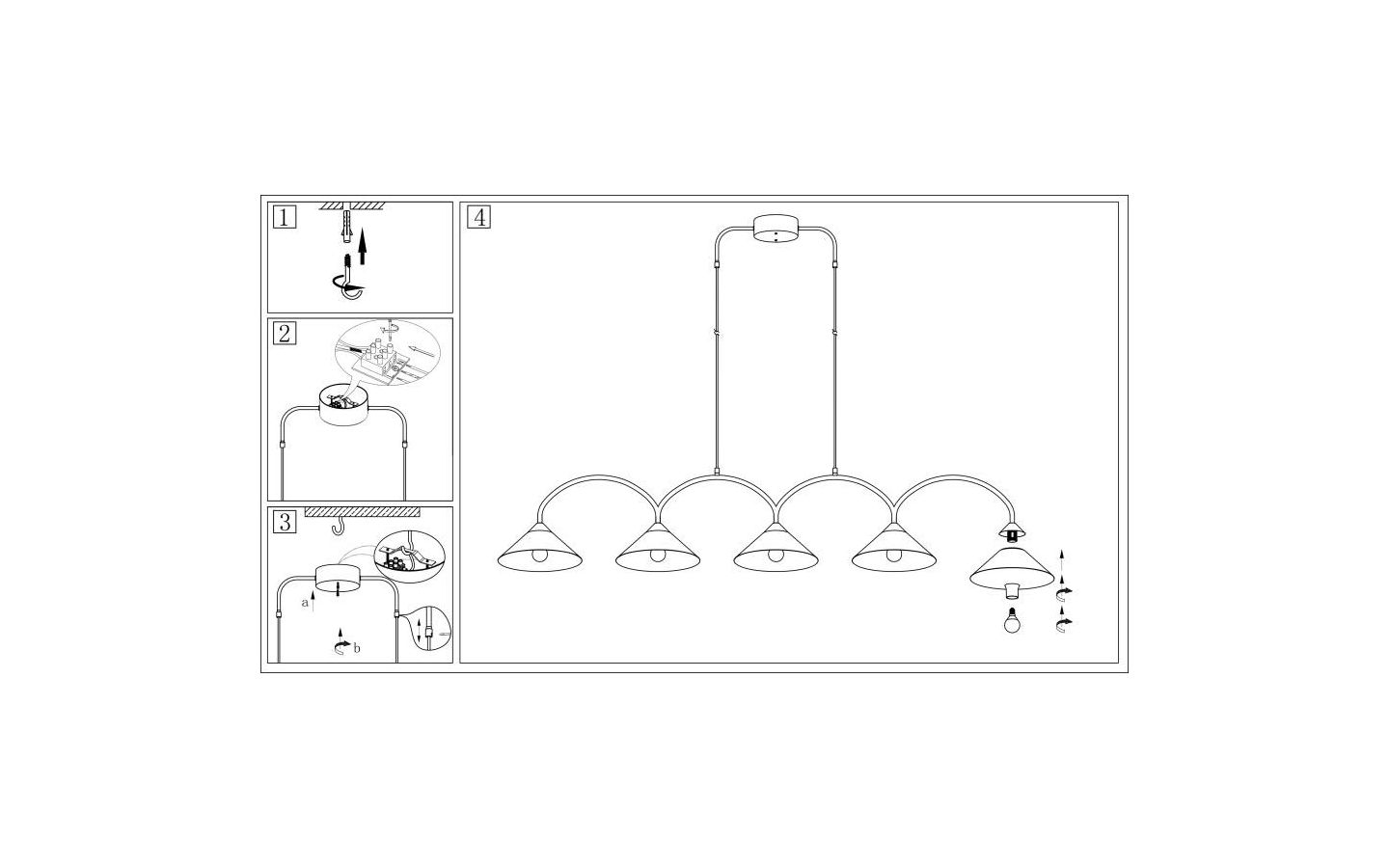 Curve Taklampa 165cm Svart