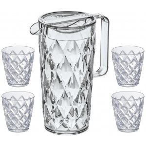 Crystal Set Karaff inkl 4 Glas Crystal Clear