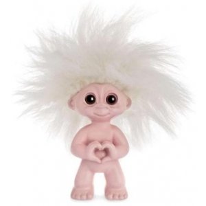 Lyckotroll Rosa med Hjärta 9 cm