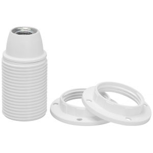 Lamphållare, Ojordad, Vit, E14
