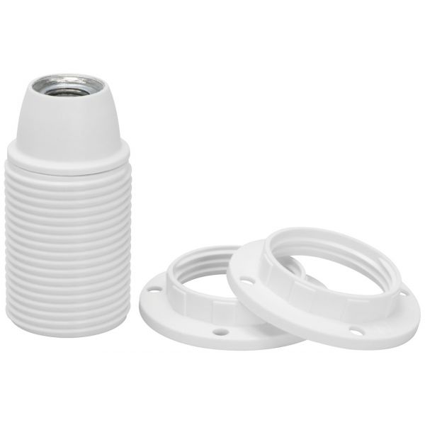 Lamphållare, Ojordad, Vit, E14