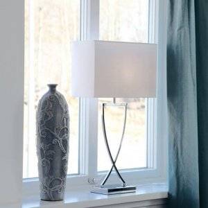 Omega Bordslampa 52cm Krom/Vit