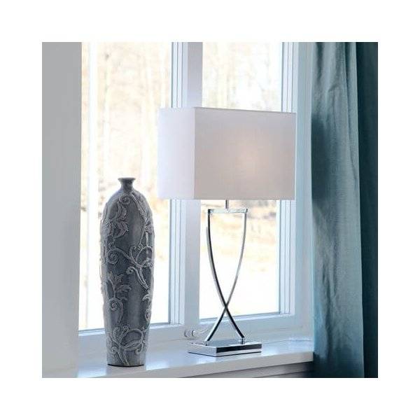 Omega Bordslampa 52cm Krom/Vit