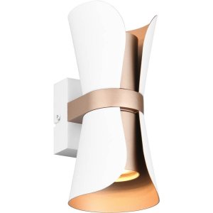 Coat Vägglampa 2xGU10 matt vit/kaffebrun