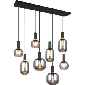 Diva Takpendel 8-delad E27 mattsvart/förkromad