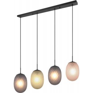 Facette Taklampa 4-st E27 mattsvart/flerfärgad