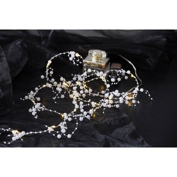 Dekorationsslinga Vita Pärlor 20L LED