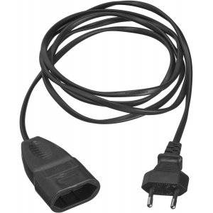 Förlängningssladd Euro, 2 m Svart