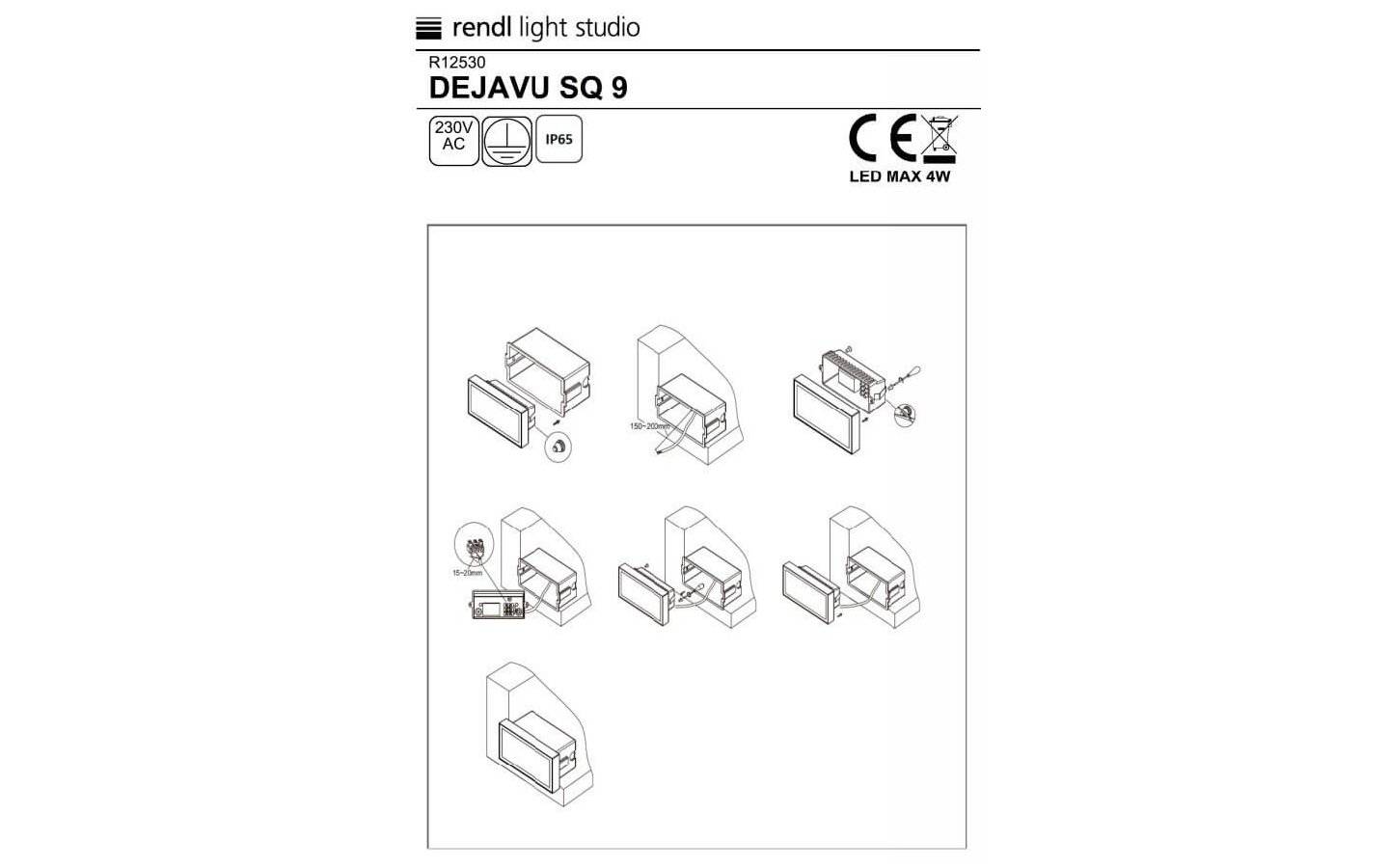 Dejavu SQ9 Vägglampa LED