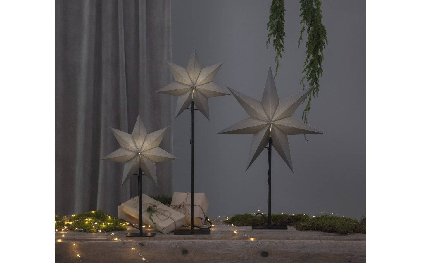 Ozen Julstjärna På Fot Grå 85cm