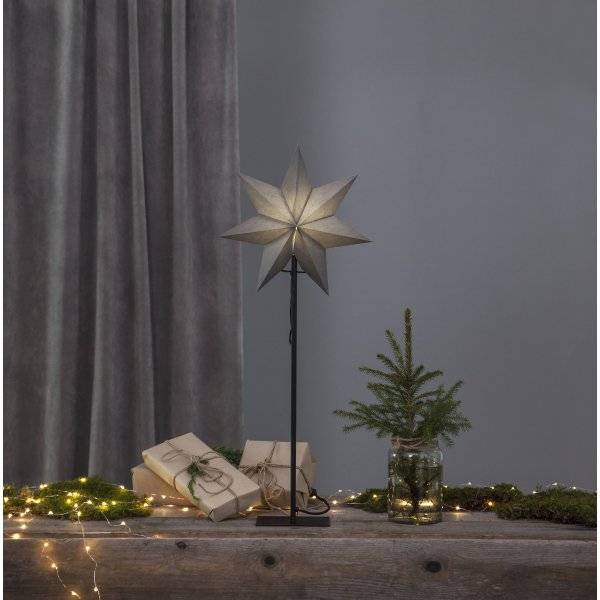 Ozen Julstjärna På Fot Grå 85cm