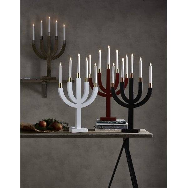 Elias Adventsljusstake Vit/Mässing 67cm