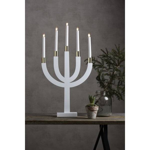 Elias Adventsljusstake Vit/Mässing 67cm