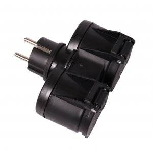 Grenkontakt 2-vägs Svart Utomhusbruk IP44