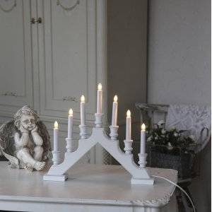 Sara Adventsljusstake Vit 38cm