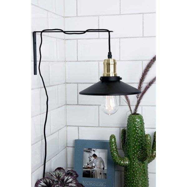 Disc Vägglampa Svart/Mässing
