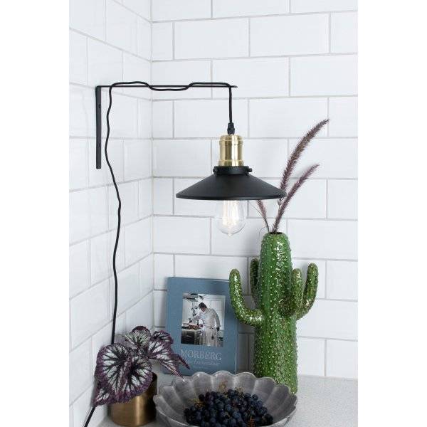 Disc Vägglampa Svart/Mässing