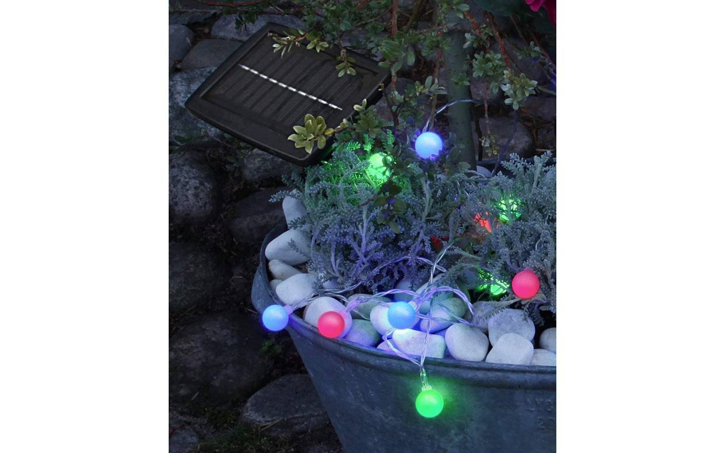 Globini Solcellsdriven Ljusslinga Multifärgad, 4,75M, LED