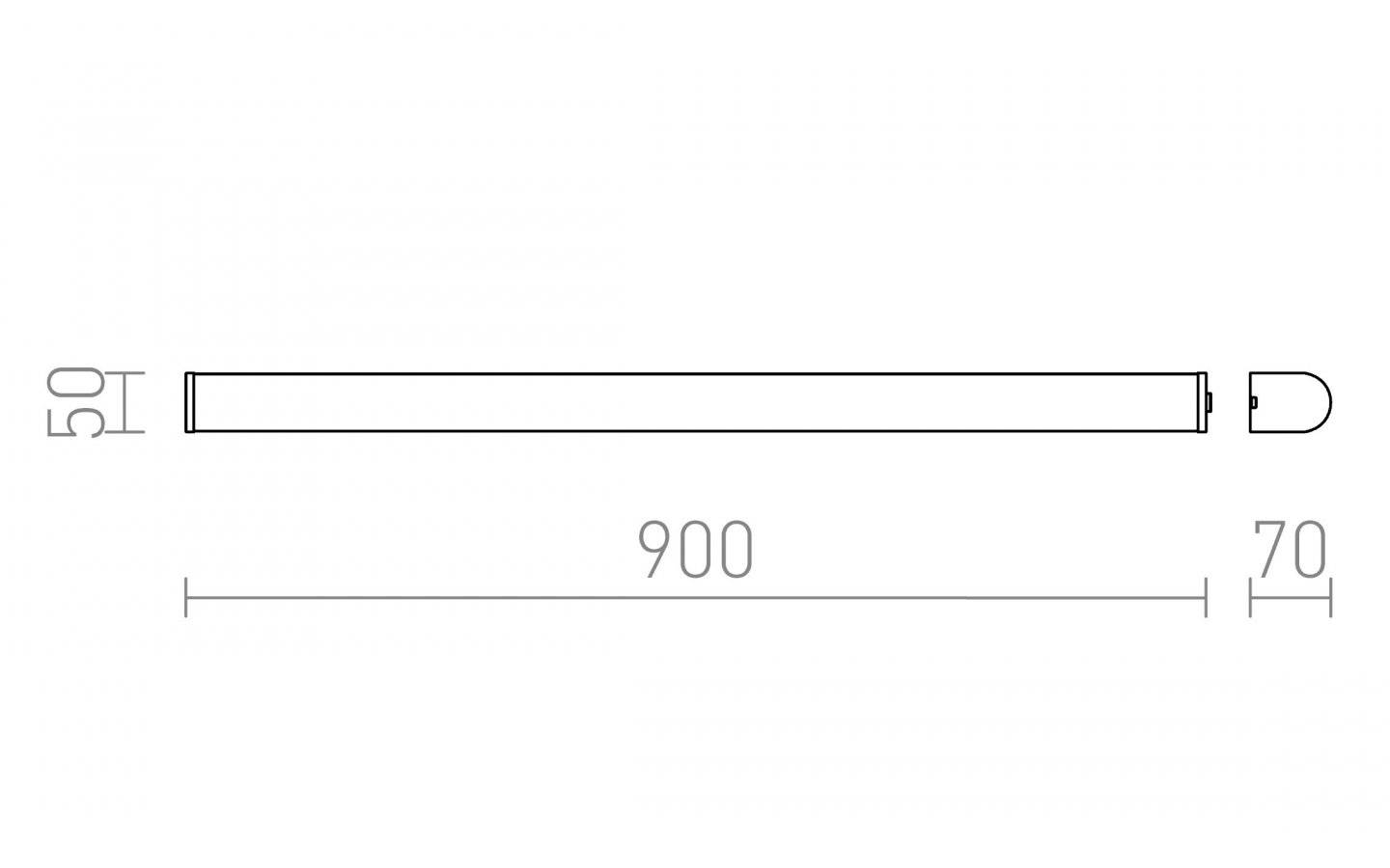 Corazon Vägglampa Krom 90 cm LED 20W IP44 3000K