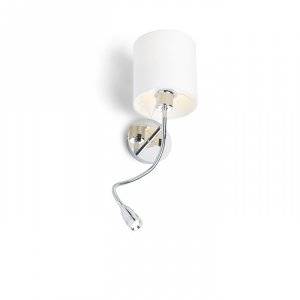 Versina Vägglampa Vit/Krom E27 + 3W LED 25° 3000K