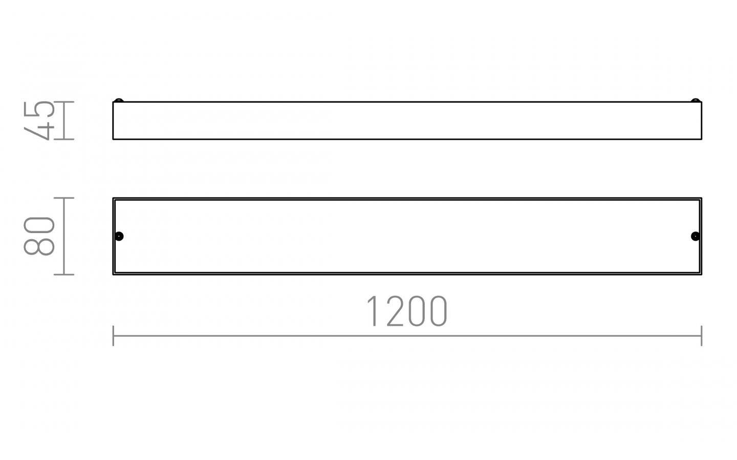 Marina LED Vägglampa Krom 120cm 25W IP44 3000K