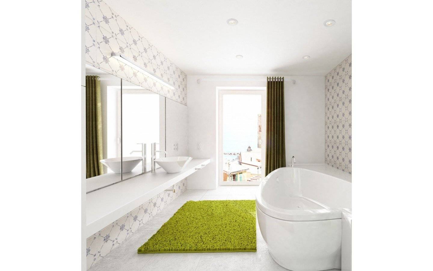 Marina LED Vägglampa Krom 120cm 25W IP44 3000K