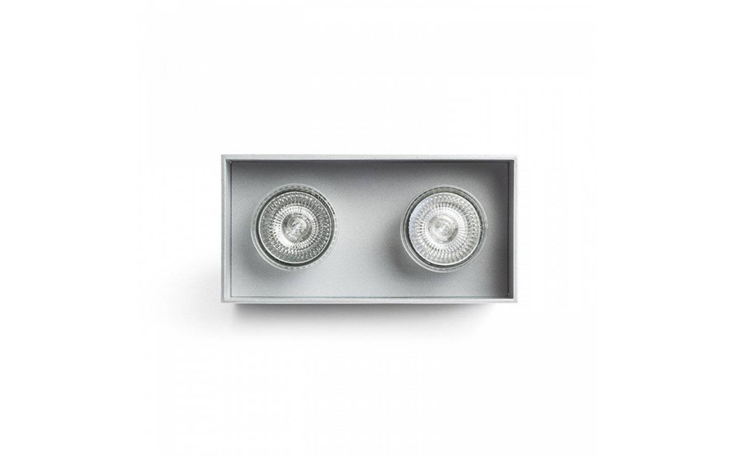 Agate II Takspotlight Borstad aluminium 2xGU10