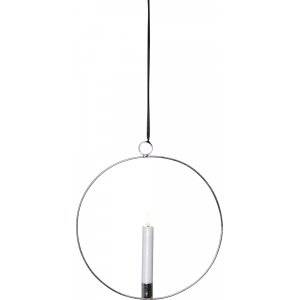 Flamme Ring Med Ljus, Batteridriven, 28cm Silver