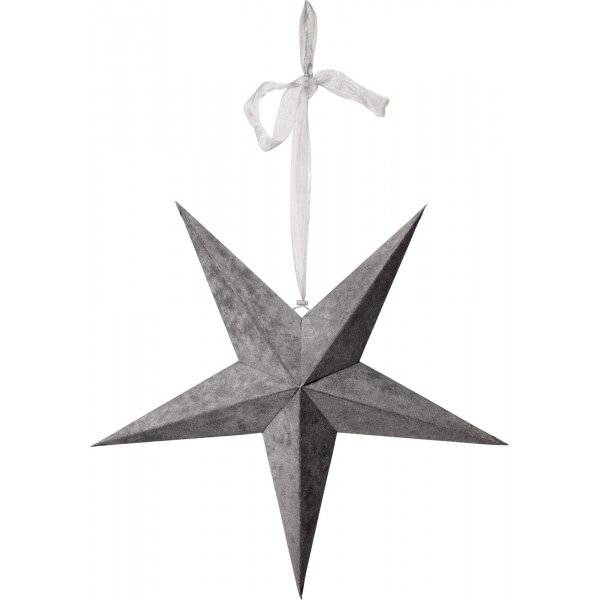 Velvet Batteridriven Julstjärna Sammet Med Ljusslinga, Grå