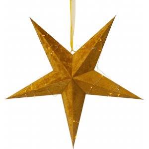 Velvet Batteridriven Julstjärna Sammet Med Ljusslinga, Guld