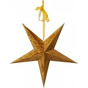 Velvet Batteridriven Julstjärna Sammet Med Ljusslinga, Guld