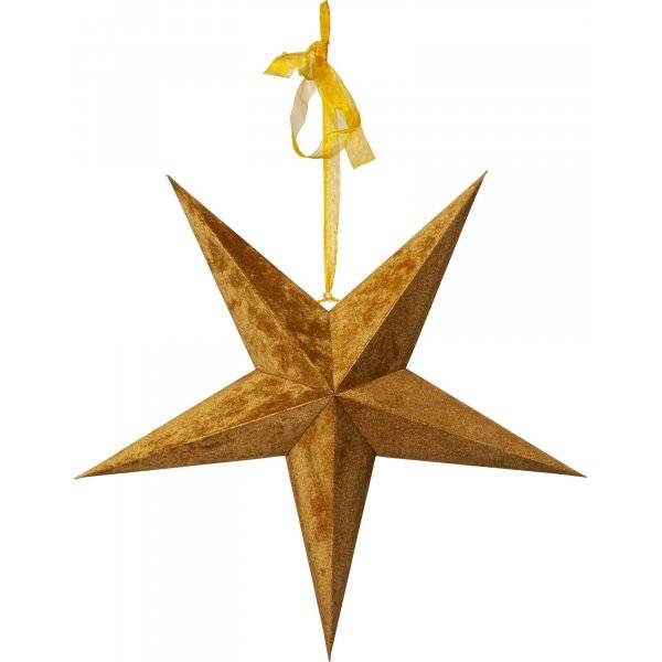 Velvet Batteridriven Julstjärna Sammet Med Ljusslinga, Guld