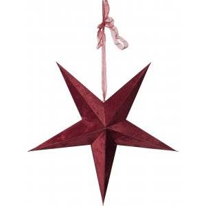 Velvet Batteridriven Julstjärna Sammet Med Ljusslinga, Vinröd
