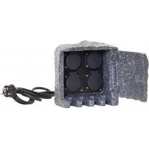 Plugge Förgreningsbox med 4 uttag och lucka IP44