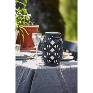 Lykta Flame Batteridriven med Timer 23cm Svart
