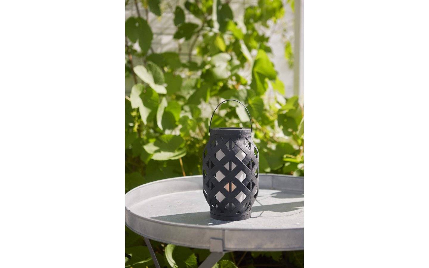 Lykta Flame Batteridriven med Timer 23cm Svart