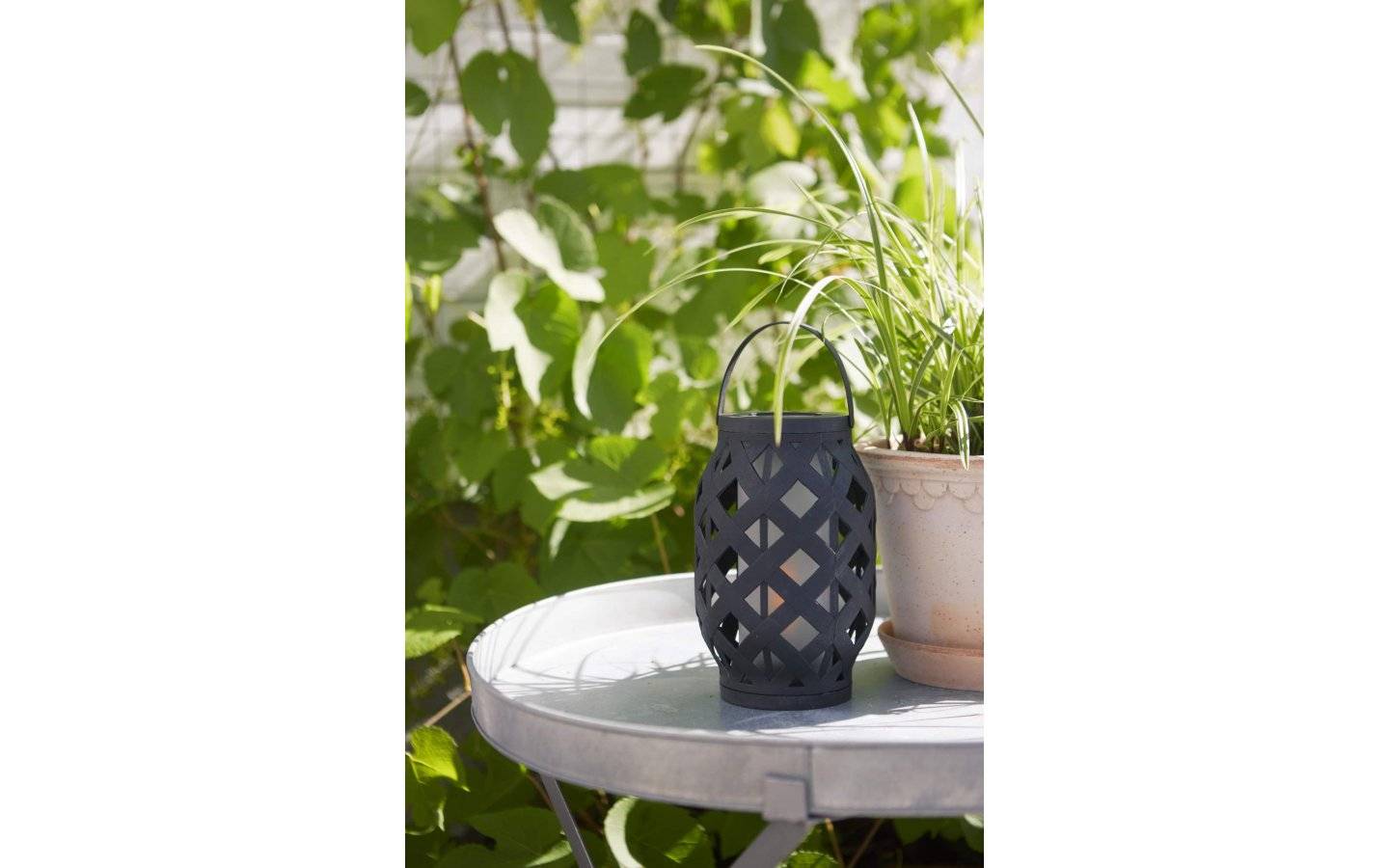Lykta Flame Batteridriven med Timer 23cm Svart