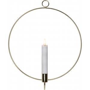 Väggdekoration Flamme med Timer 28cm Mässing