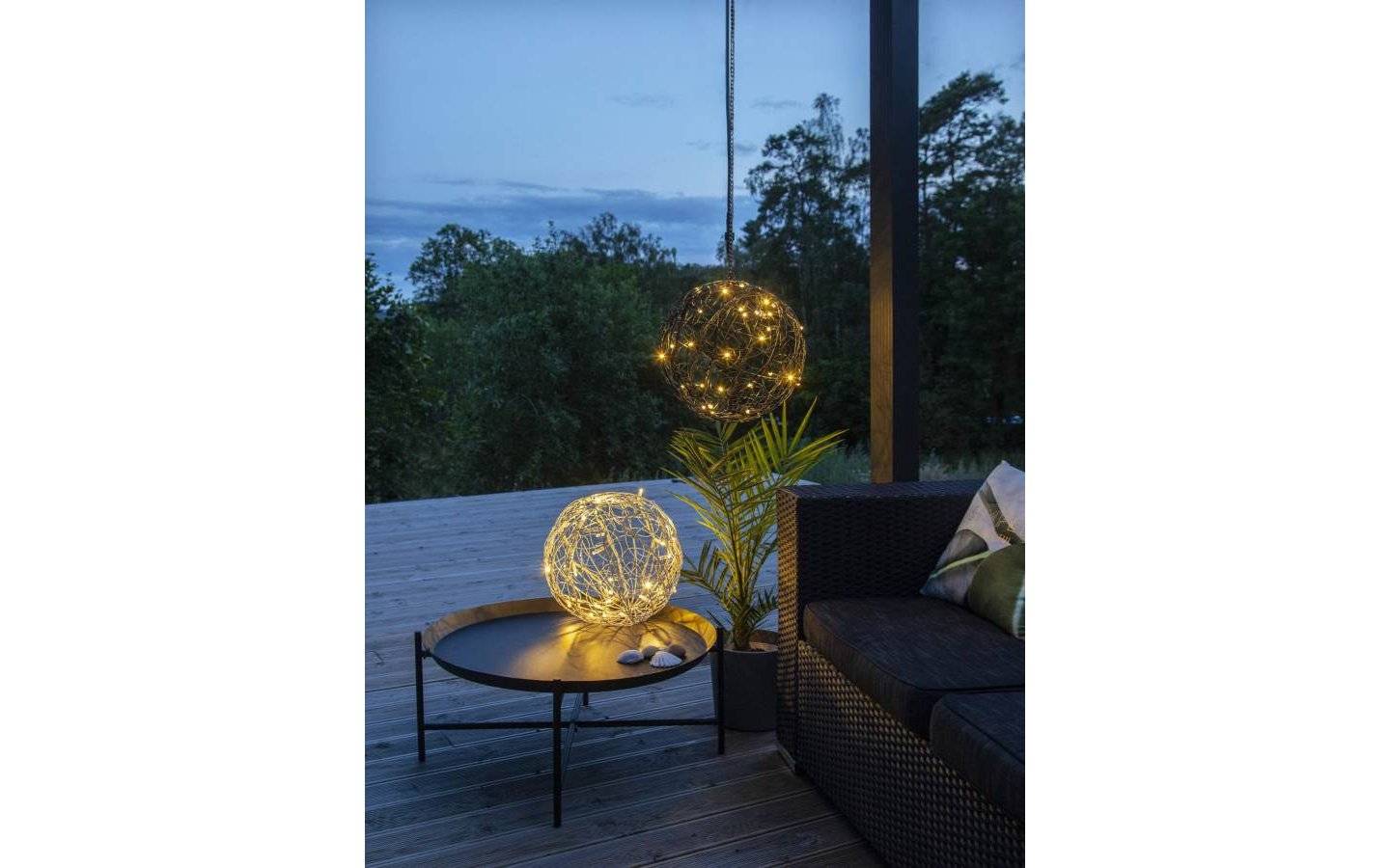 Utomhusdekoration Klot System LED 35cm Svart