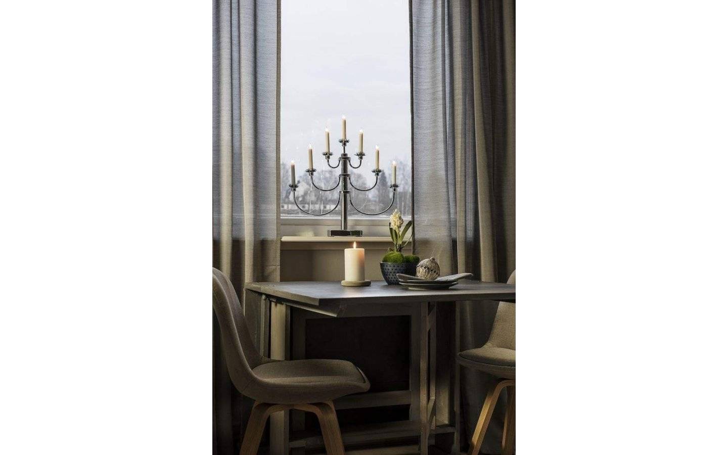 Classic Adventsljusstake Krom 54cm