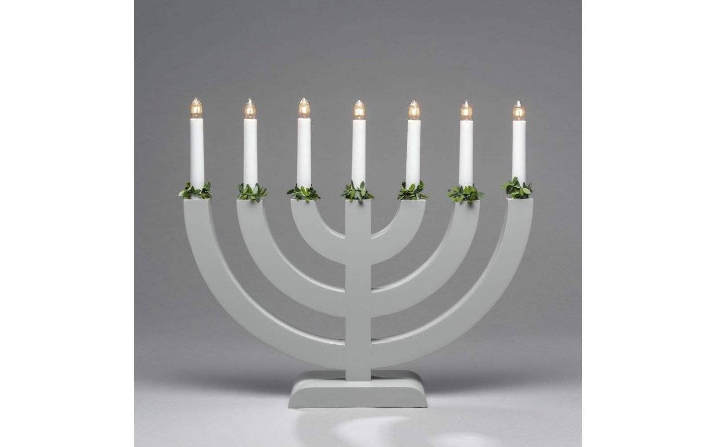 Silvia Adventsljusstake 7L 38cm Grå